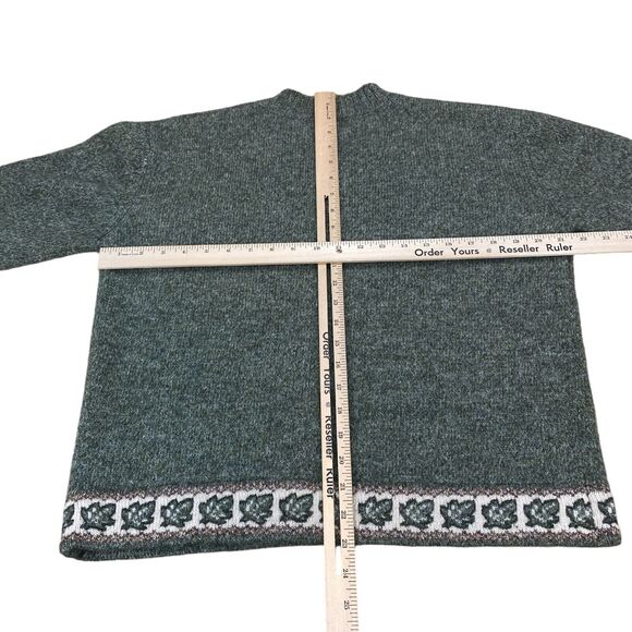 Vintage Woolrich Womens * M-L Gray Knit Wool V Neck Ivy Trim Pullover with FLAW - Picture 8 of 13